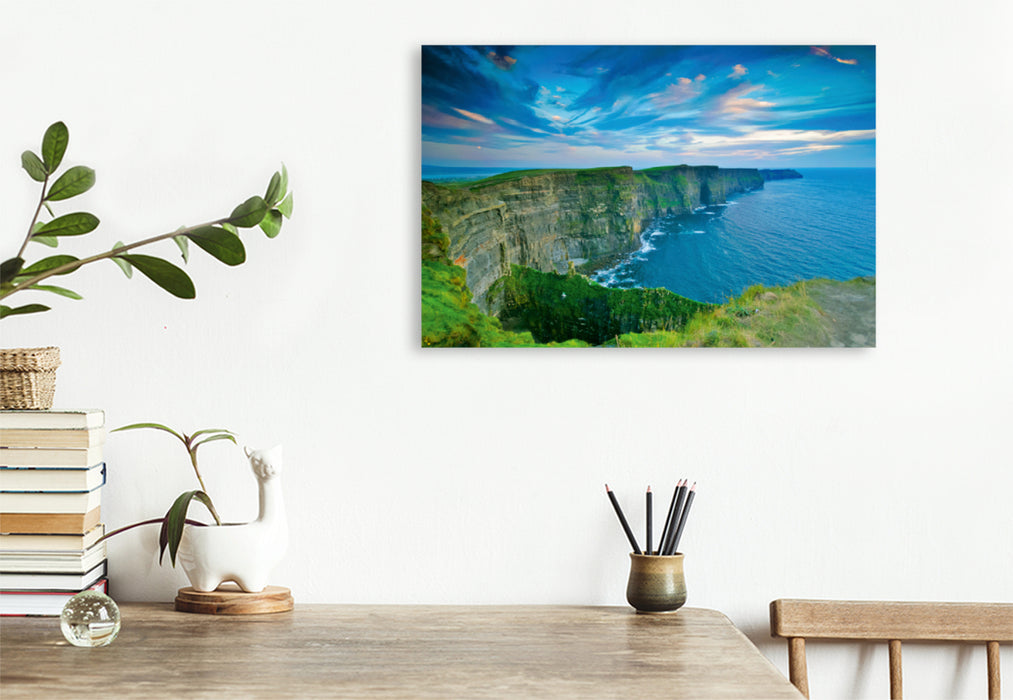 Premium Textil-Leinwand Premium Textil-Leinwand 75 cm x 50 cm quer Sehnsucht Irland - Die Cliffs of Moher in County Clare sind eines der grandiosesten Naturschauspiele