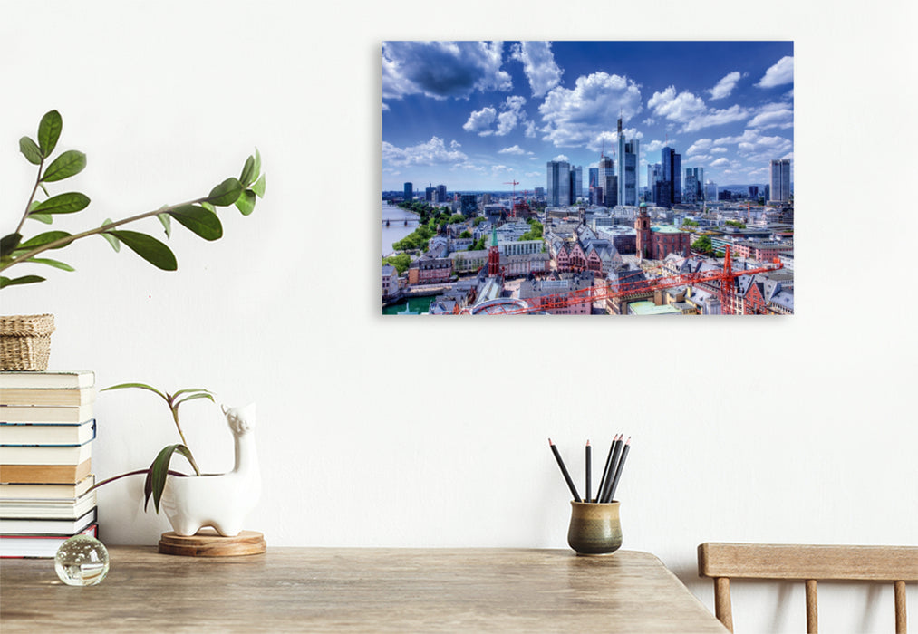 Premium Textil-Leinwand Premium Textil-Leinwand 120 cm x 80 cm quer Domblick auf Skyline