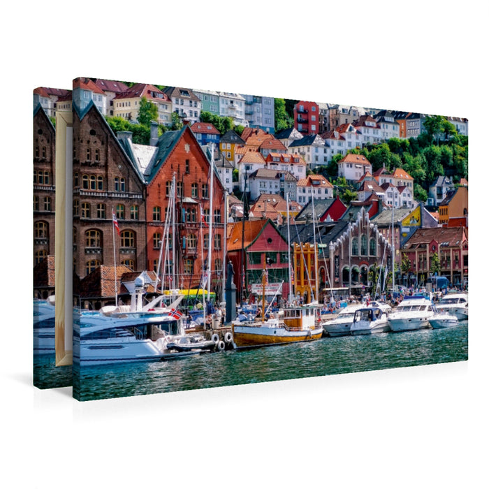Premium Textil-Leinwand Bergen, Norwegen