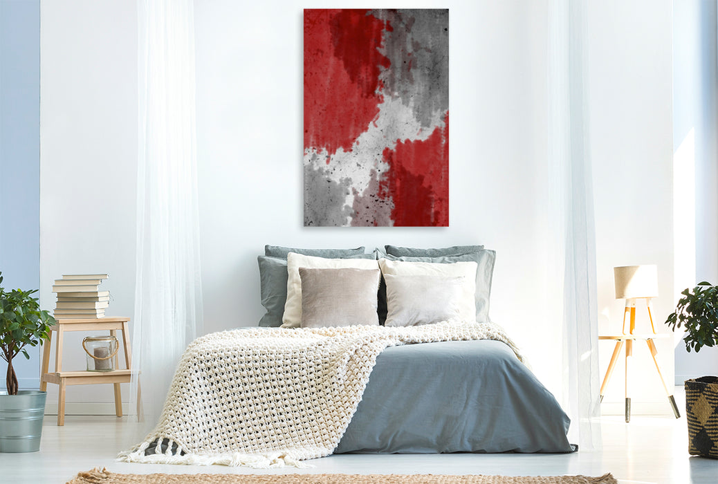 Premium Textil-Leinwand Premium Textil-Leinwand 80 cm x 120 cm  hoch Rote und graue Flecken