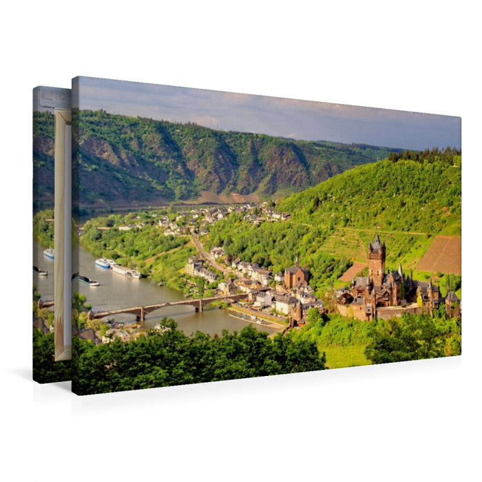 Toile textile premium Toile textile premium 120 cm x 80 cm à travers Cochem sur la Moselle