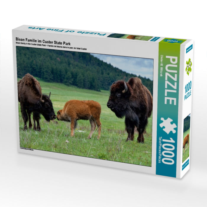 Bison Familie im Custer State Park 1000 Teile Puzzle quer - CALVENDO Foto-Puzzle'