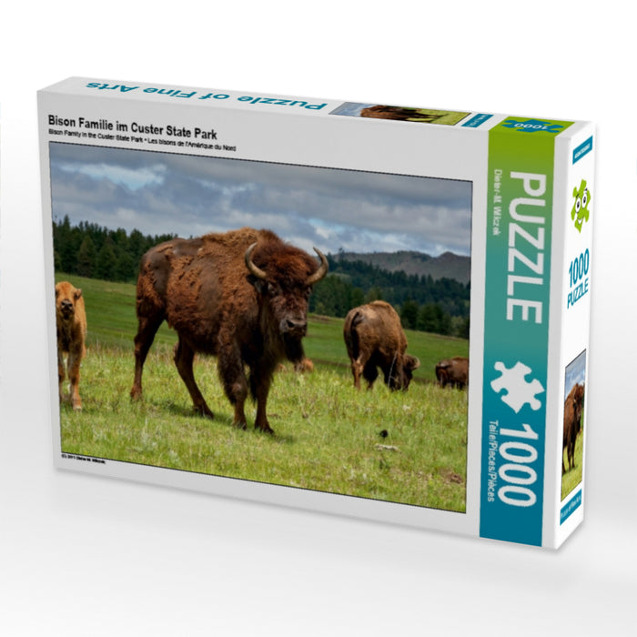 Bison Familie im Custer State Park 1000 Teile Puzzle quer - CALVENDO Foto-Puzzle'