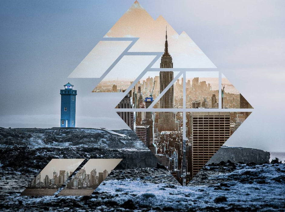 Polyscape - Landscape and Cityview - CALVENDO Foto-Puzzle'