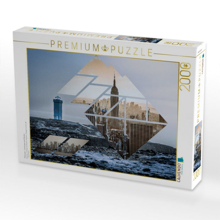 Polyscape - Landscape and Cityview - CALVENDO Foto-Puzzle'