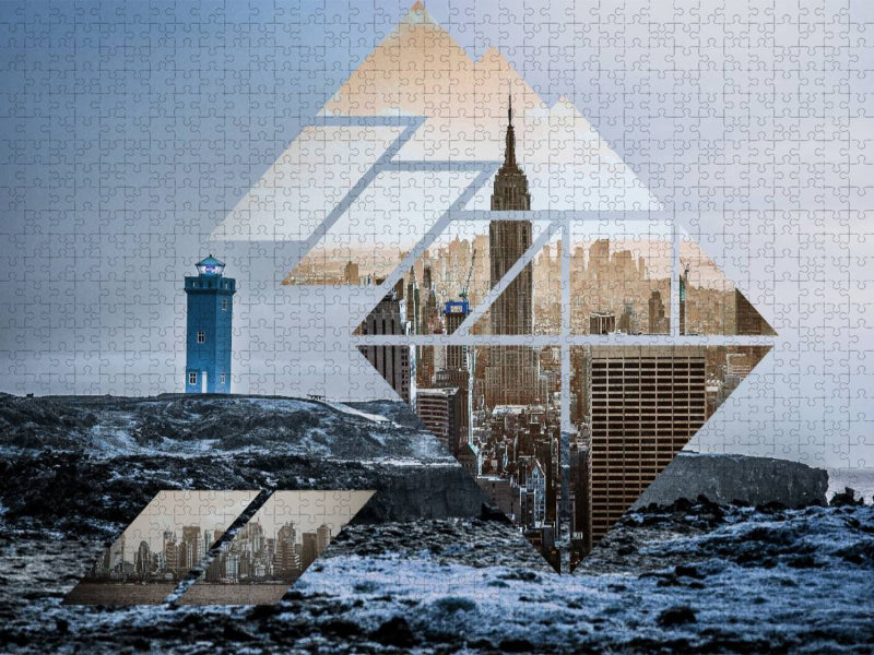 Polyscape - Landscape and Cityview - CALVENDO Foto-Puzzle'