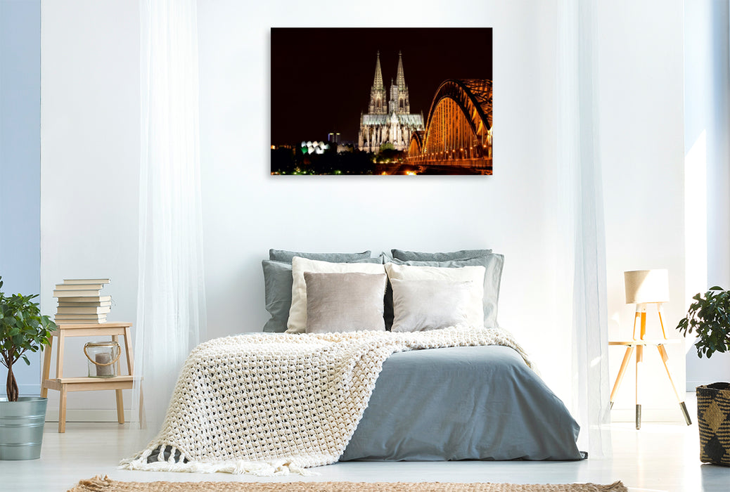 Premium Textil-Leinwand Premium Textil-Leinwand 120 cm x 80 cm quer Kölner Dom