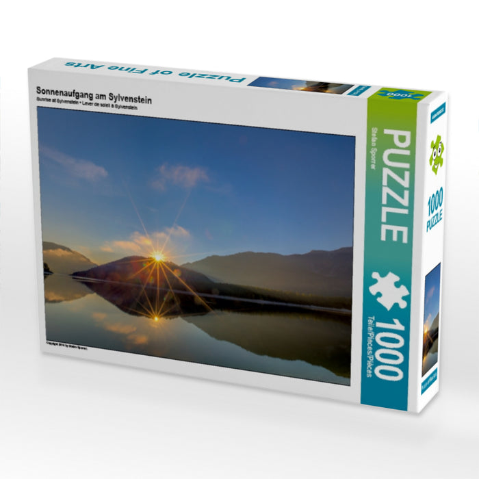 Sonnenaufgang am Sylvenstein 1000 Teile Puzzle quer - CALVENDO Foto-Puzzle'