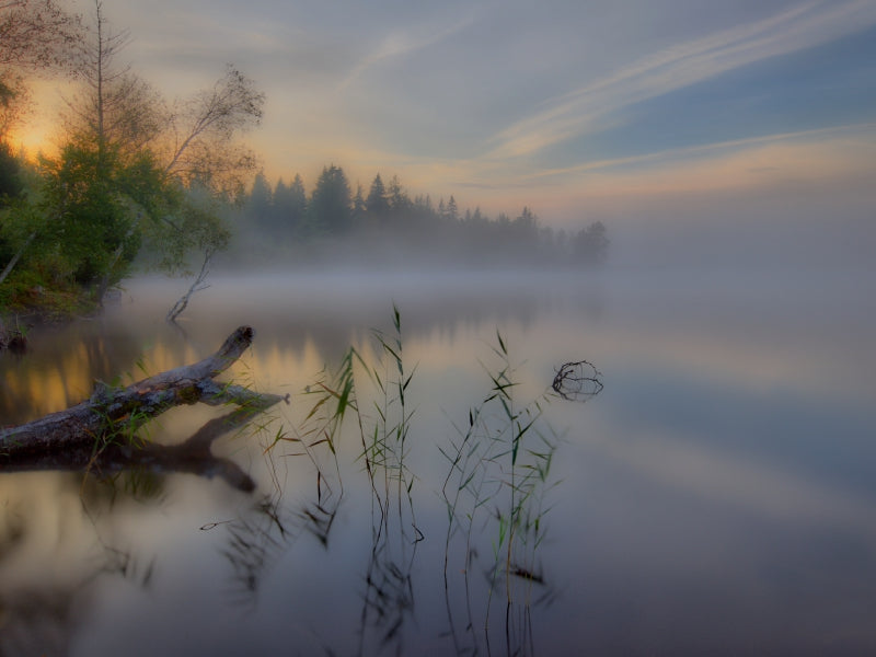 Nebliger Morgen am Kirchsee 1000 Teile Puzzle quer - CALVENDO Foto-Puzzle'