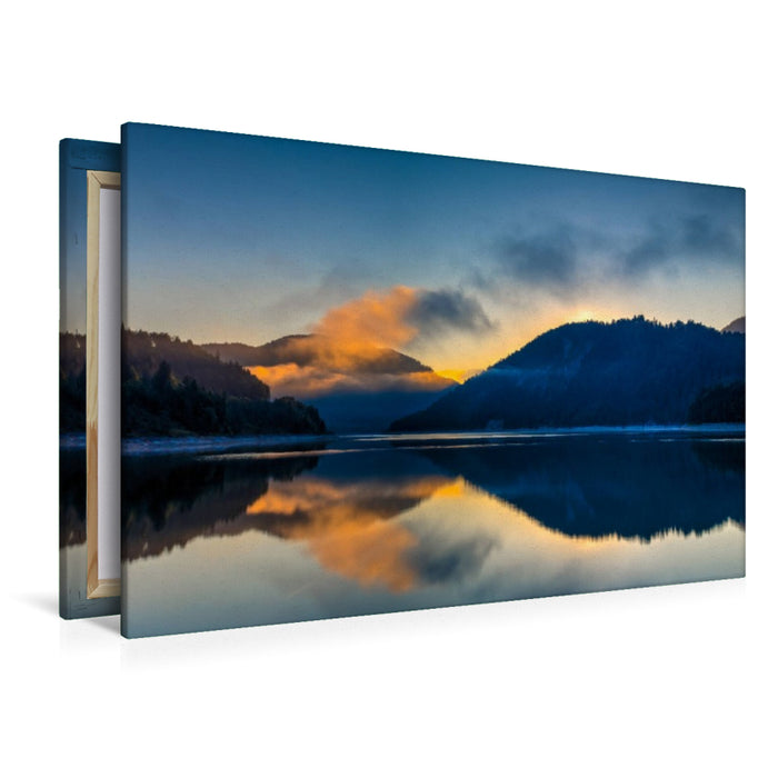 Premium Textil-Leinwand Orangener Nebel