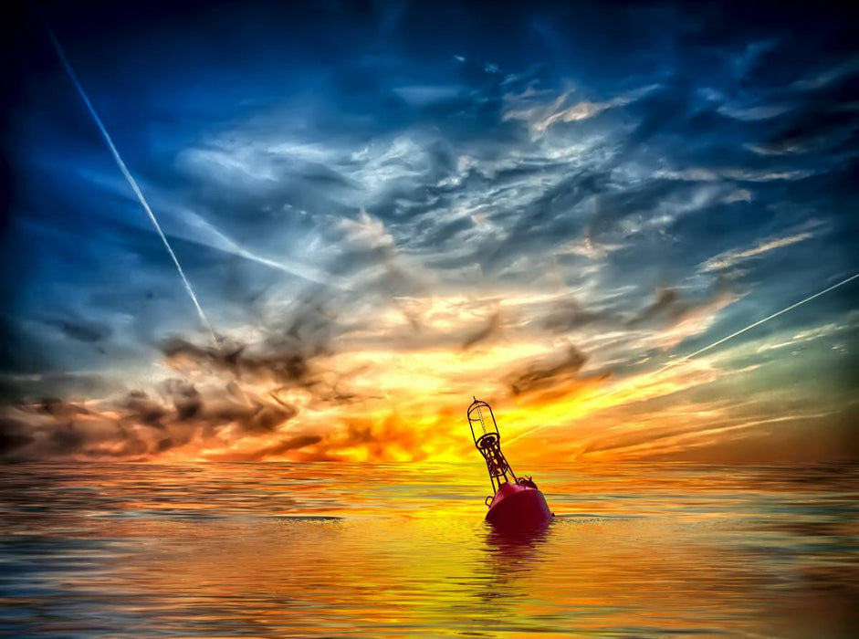 Eine Boje schwimmt auf dem Meer - CALVENDO Foto-Puzzle'