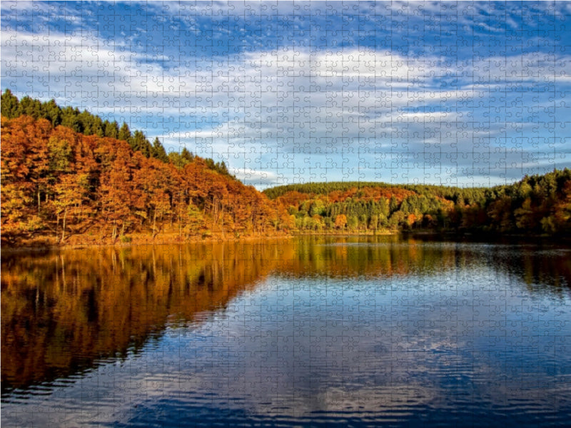 Jubach, Talsperre Kierspe 1000 Teile Puzzle quer - CALVENDO Foto-Puzzle'