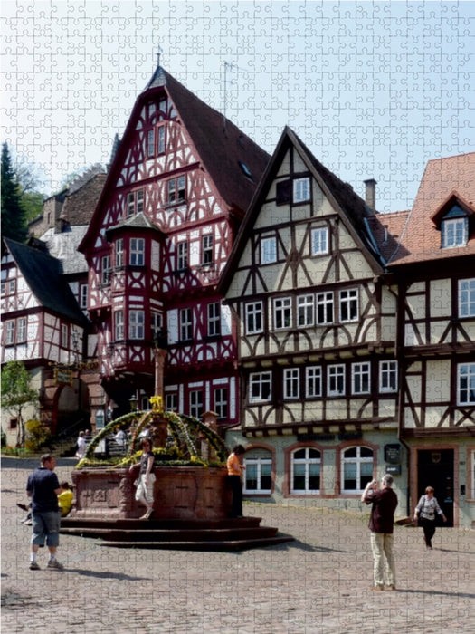 Miltenberg, Osterbrunnen am Schnatterloch 1000 Teile Puzzle hoch - CALVENDO Foto-Puzzle'