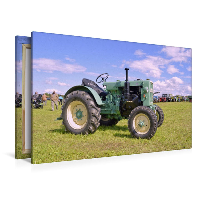 Toile textile haut de gamme Toile textile haut de gamme 120 cm x 80 cm paysage MAN Ackerdiesel