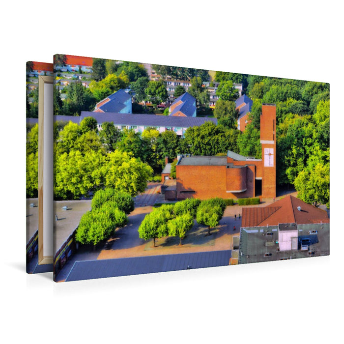 Premium Textil-Leinwand Nathan-Söderblom-Kirche Reinbek