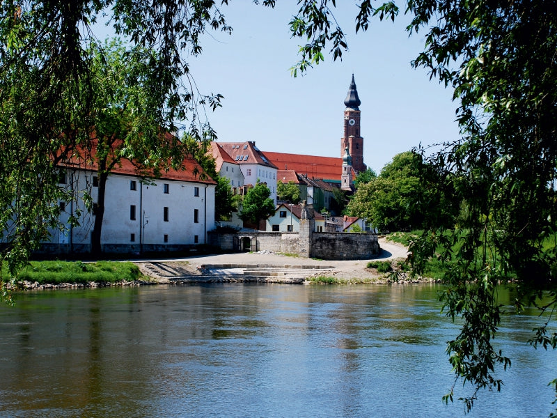 Blick über die Donau auf das Herzogschloß und den Adler 1000 Teile Puzzle quer - CALVENDO Foto-Puzzle'