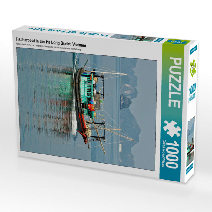 Fischerboot in der Ha Long Bucht, Vietnam 1000 Teile Puzzle hoch - CALVENDO Foto-Puzzle'
