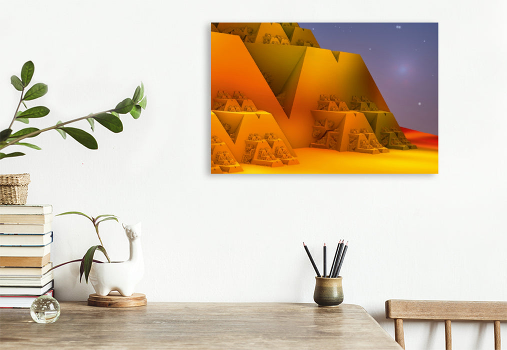 Toile textile haut de gamme Toile textile haut de gamme 120 cm x 80 cm paysage City Pyramid Monocerotis 