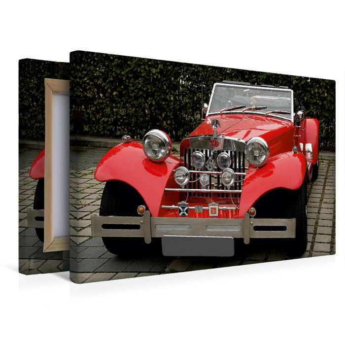 Premium Textil-Leinwand Oldtimer "oben ohne"