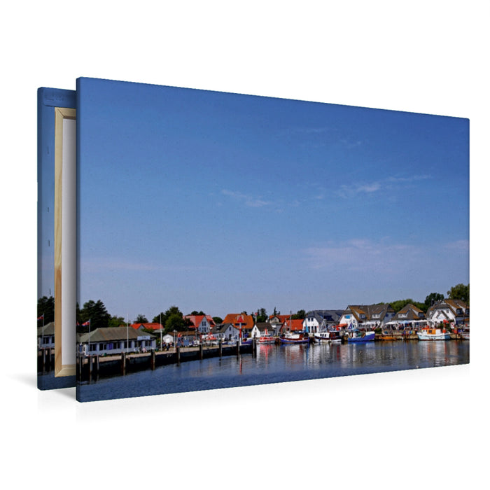 Premium Textil-Leinwand Hafen von Hiddensee