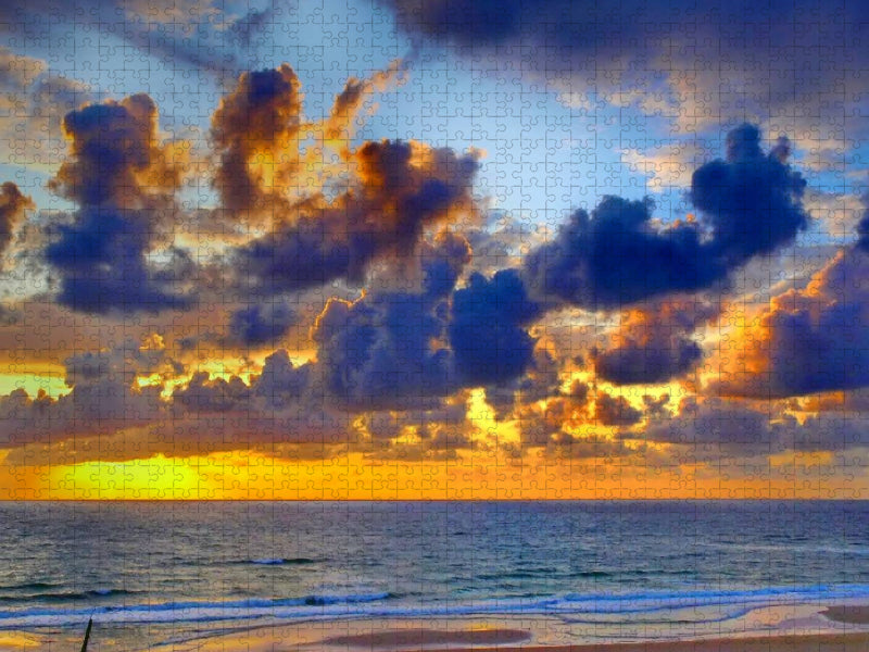 Sonnenuntergang bei De Koog - CALVENDO Foto-Puzzle'
