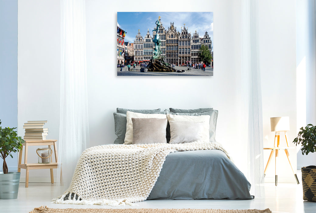 Premium Textil-Leinwand Premium Textil-Leinwand 120 cm x 80 cm quer Ein Motiv aus dem Kalender Antwerpen, die flämische Hafenstadt