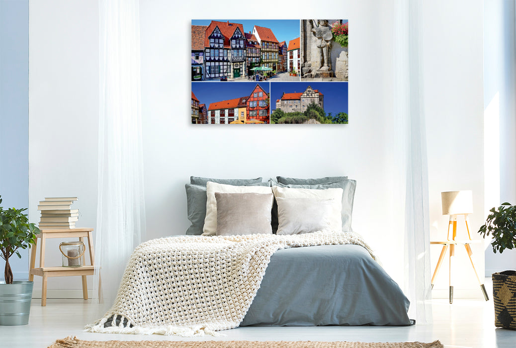 Premium Textil-Leinwand Premium Textil-Leinwand 120 cm x 80 cm quer Ein Motiv aus dem Kalender QUEDLINBURG das Posterbuch