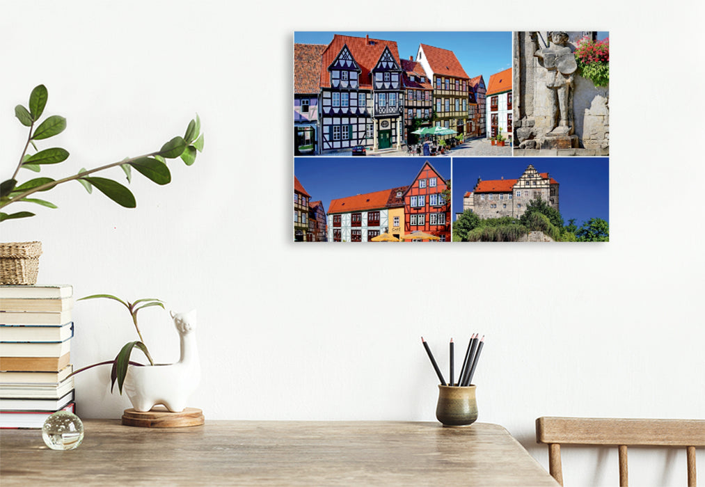 Premium Textil-Leinwand Premium Textil-Leinwand 120 cm x 80 cm quer Ein Motiv aus dem Kalender QUEDLINBURG das Posterbuch