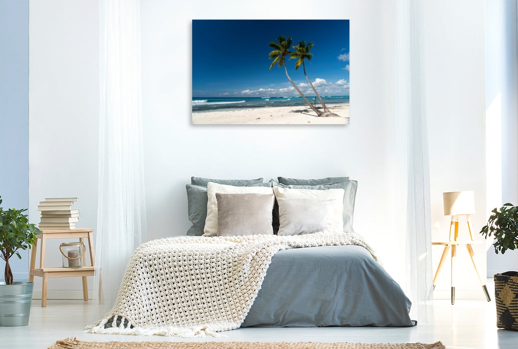 Toile textile premium Toile textile premium 120 cm x 80 cm paysage plage de palmiers 