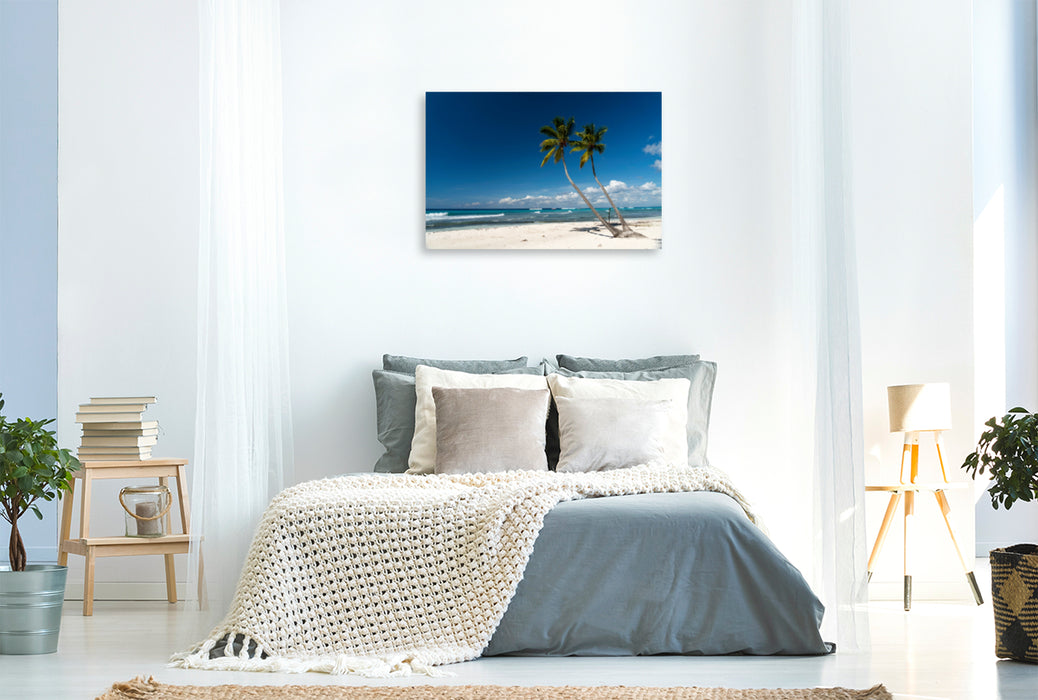 Toile textile premium Toile textile premium 120 cm x 80 cm paysage plage de palmiers 