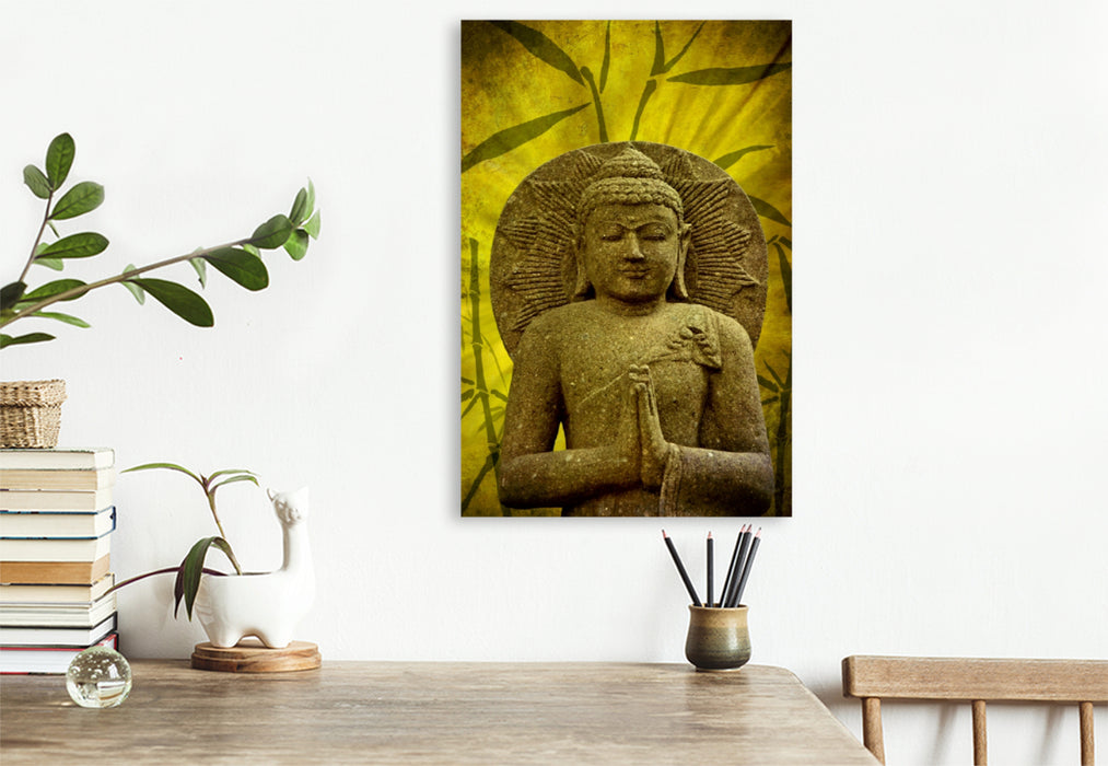 Premium Textil-Leinwand Premium Textil-Leinwand 80 cm x 120 cm  hoch Buddha -  Asien für die Seele