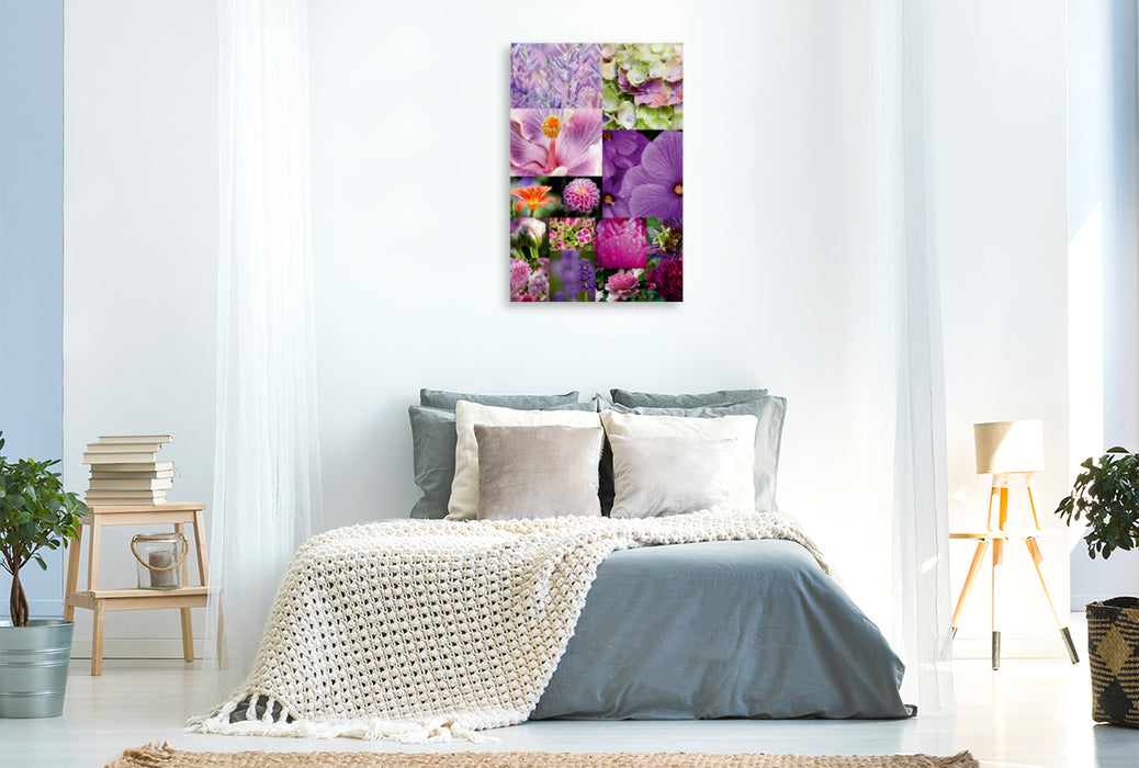 Premium Textil-Leinwand Premium Textil-Leinwand 80 cm x 120 cm  hoch Lila Blütenträume