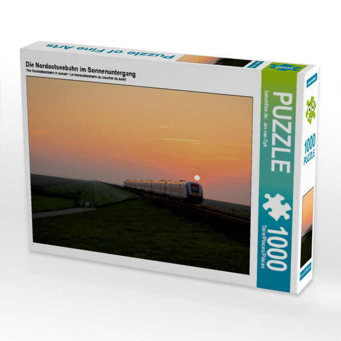 Die Nordostseebahn im Sonnenuntergang 1000 Teile Puzzle quer - CALVENDO Foto-Puzzle'