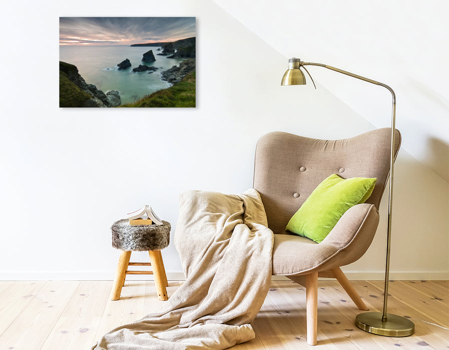 Premium Textil-Leinwand Bedruthan Steps