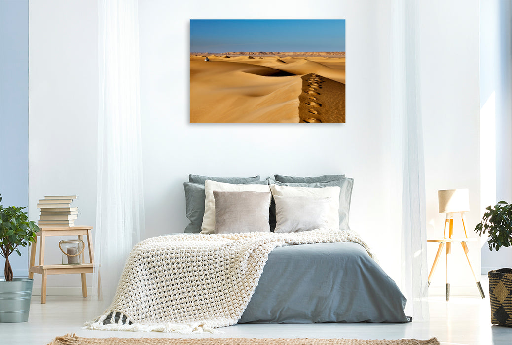 Premium Textil-Leinwand Premium Textil-Leinwand 120 cm x 80 cm quer Sanddünen in ägyptischer Wüste