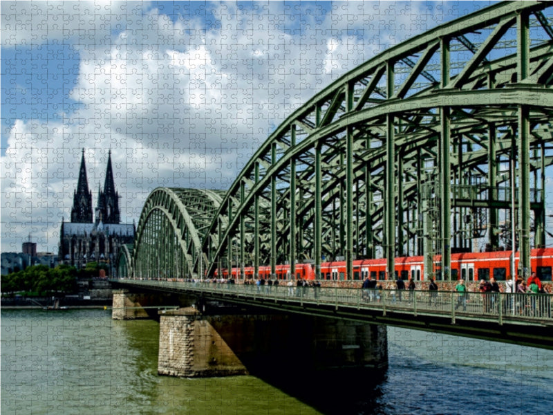 Hohenzollernbrücke und Dom 1000 Teile Puzzle quer - CALVENDO Foto-Puzzle'