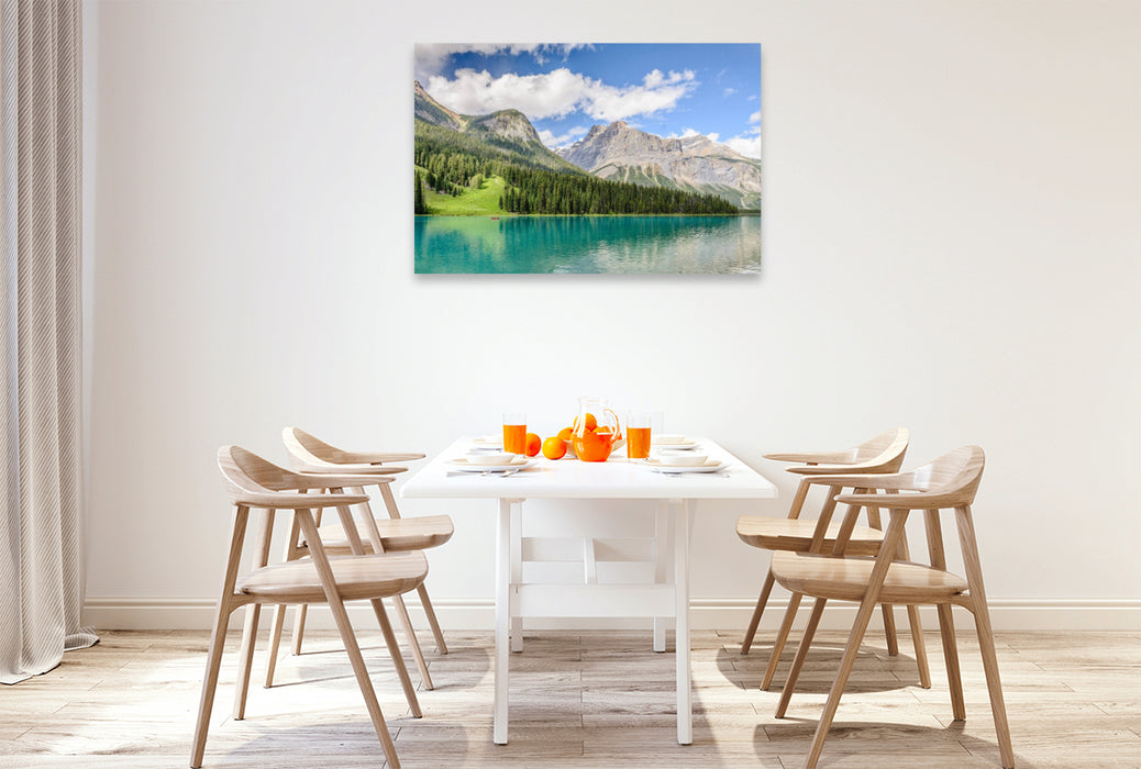 Premium Textil-Leinwand Blick über den Emerald Lake