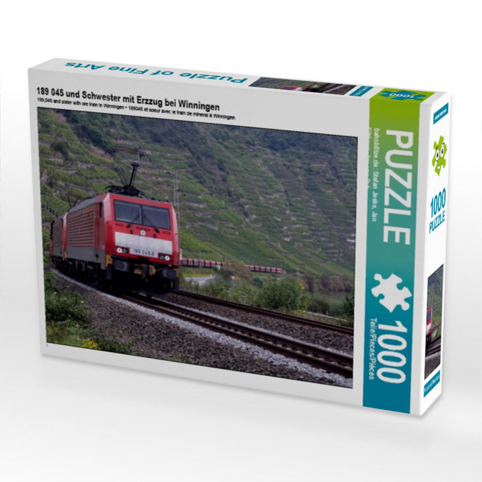 189 045 und Schwester mit Erzzug bei Winningen 1000 Teile Puzzle quer - CALVENDO Foto-Puzzle'
