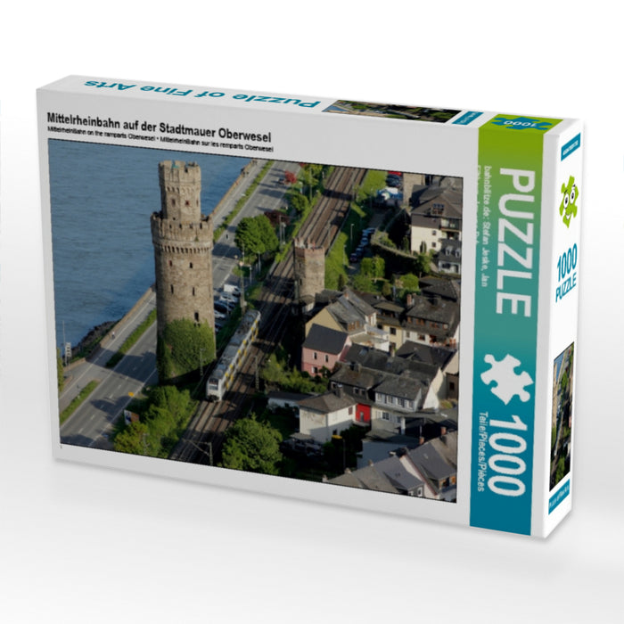 Mittelrheinbahn auf der Stadtmauer Oberwesel 1000 Teile Puzzle quer - CALVENDO Foto-Puzzle'