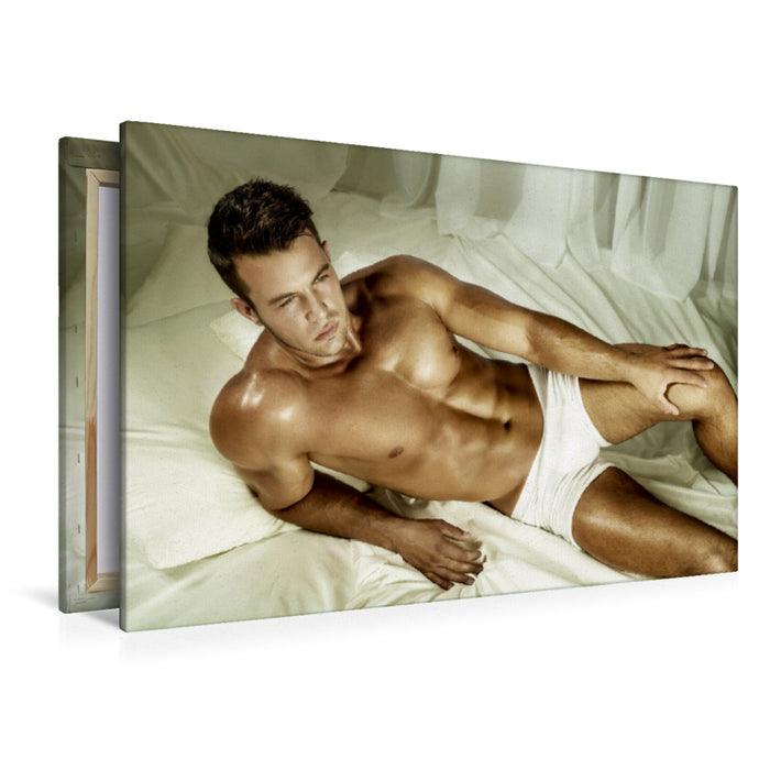Premium Textil-Leinwand Premium Textil-Leinwand 120 cm x 80 cm quer Männer. Sexy und kraftvoll
