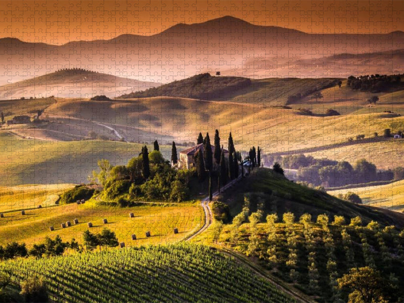 Weinanbaugebiet und Landschaft in der Toskana - CALVENDO Foto-Puzzle'