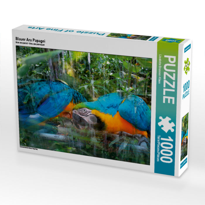 Blauer Ara Papagei 1000 Teile Puzzle quer - CALVENDO Foto-Puzzle'