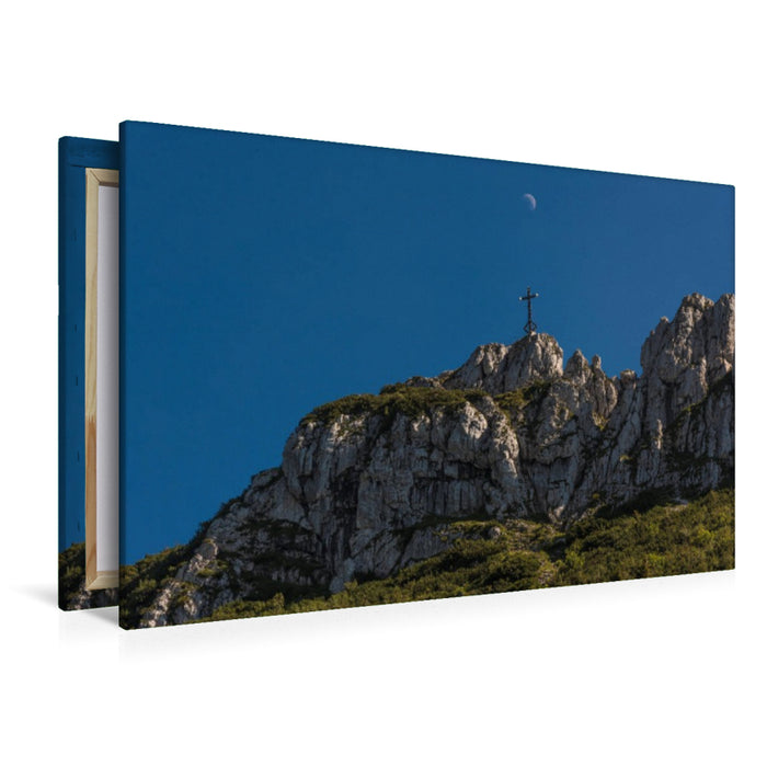 Premium Textil-Leinwand Kampenwand-Gipfel