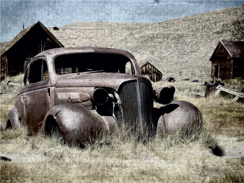 Bodie - Historisches Autowrack 1000 Teile Puzzle quer - CALVENDO Foto-Puzzle'