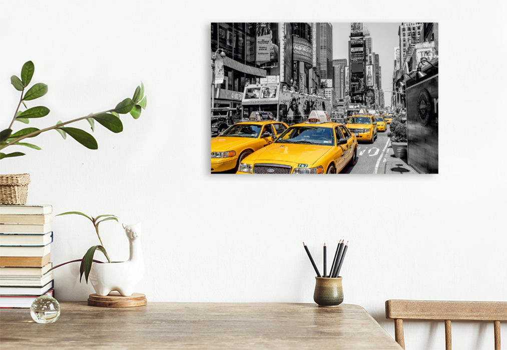 Premium Textil-Leinwand Premium Textil-Leinwand 120 cm x 80 cm quer New York Taxis