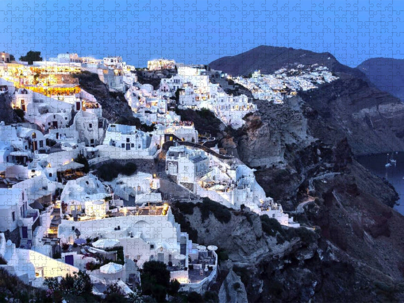 Oia zur blauen Stunde - CALVENDO Foto-Puzzle'