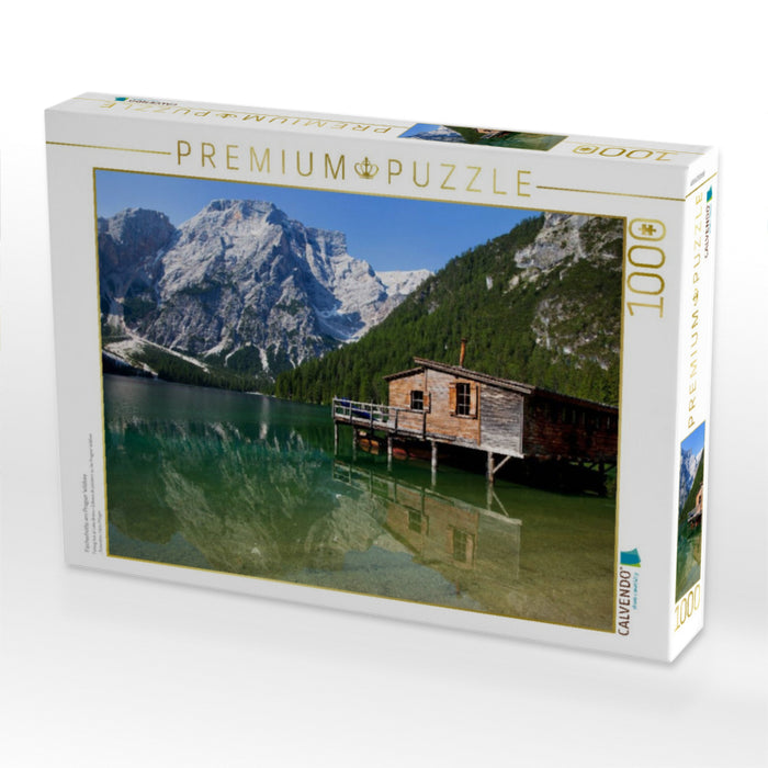 Fischerhütte am Pragser Wildsee - CALVENDO Foto-Puzzle'