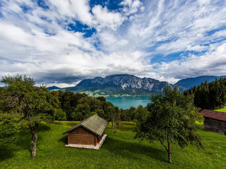 Blick über Attersee aufs Höllengebirge - CALVENDO Foto-Puzzle'