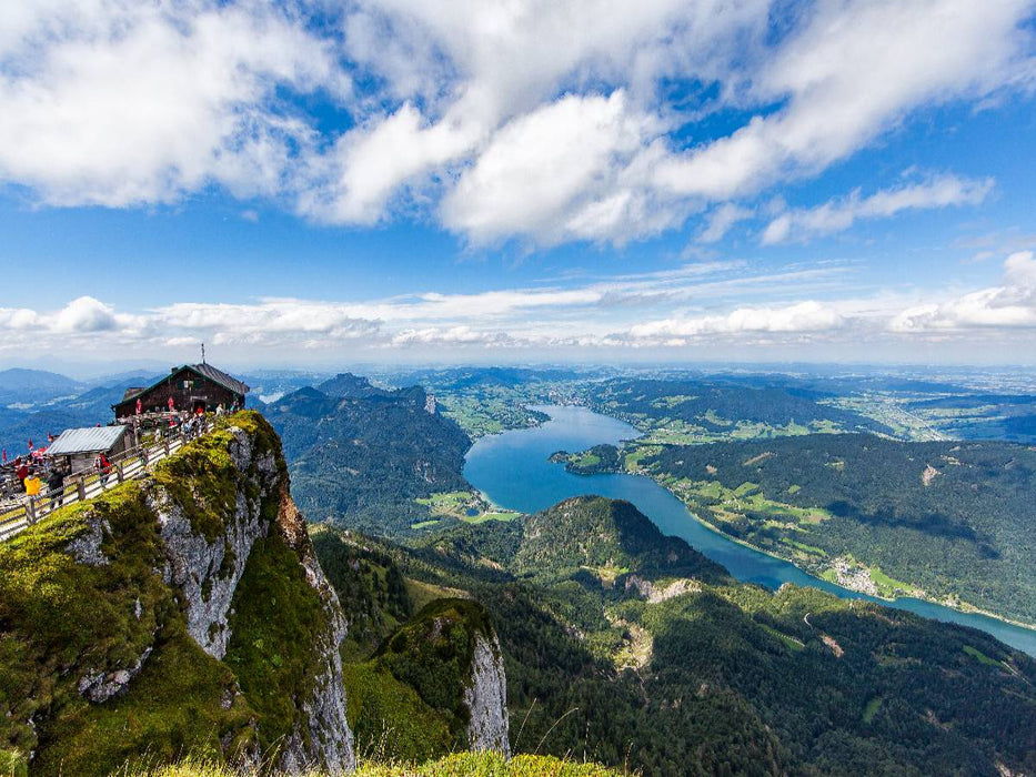 Schutzhaus zur Himmelspforte mit Blick auf den Mondsee - CALVENDO Foto-Puzzle'