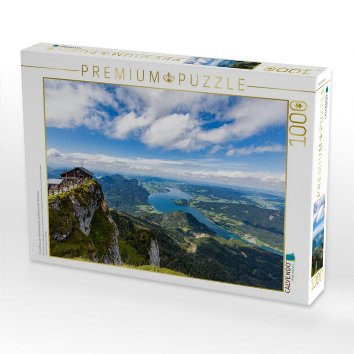 Schutzhaus zur Himmelspforte mit Blick auf den Mondsee - CALVENDO Foto-Puzzle'